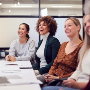 A group of female executives in a meeting