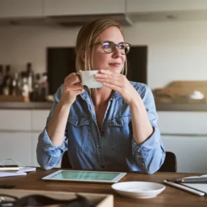 Female entrepreneur having a break